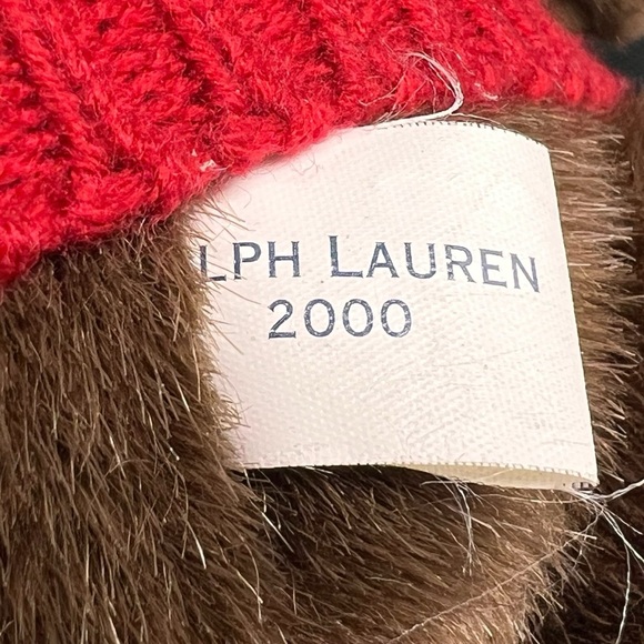 Vintage Y2K Polo Ralph Lauren 2000 14” Teddy Bear Plush Toy Nordic Knit Sweater - Picture 9 of 12